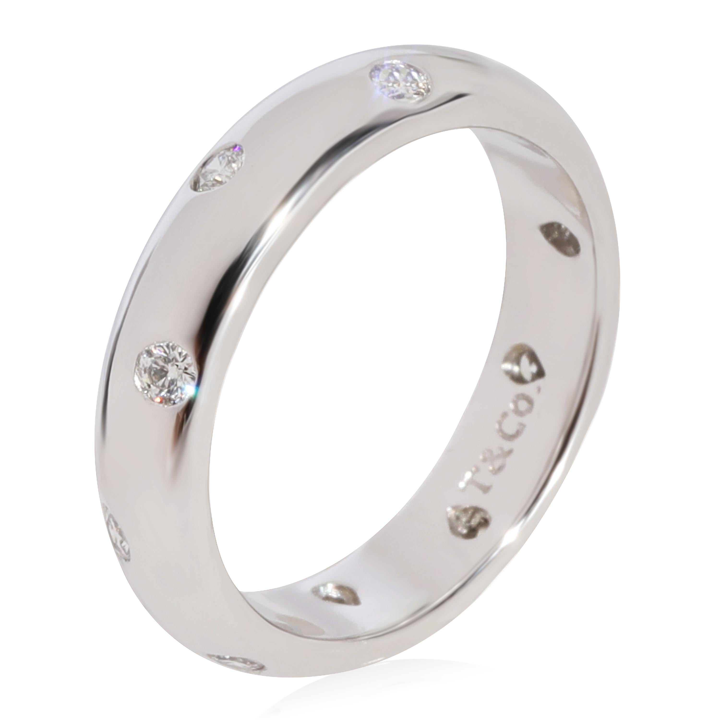 Tiffany & Co. Etoile Diamantband aus 950 Platin mit 0,22 Karat Diamanten im Zustand „Hervorragend“ in New York, NY