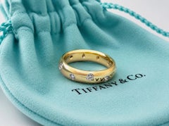 Tiffany & Co. ETOILE Diamond Band Ring 18k Yellow Gold 4.5MM Size 4.25