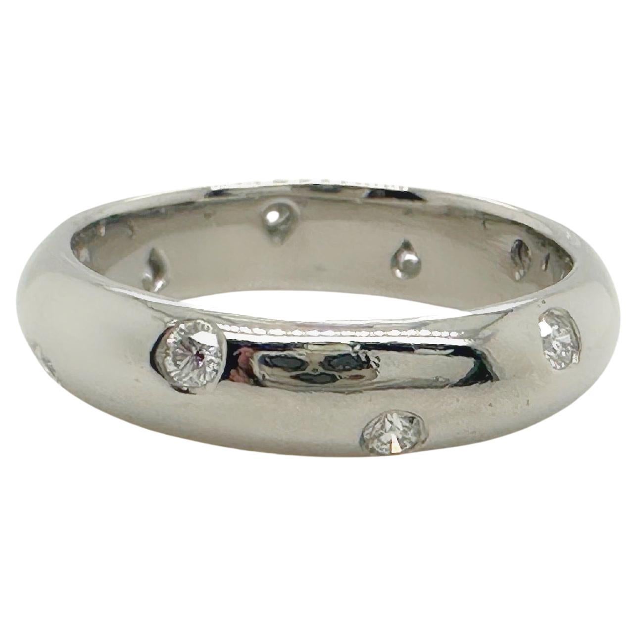 Tiffany & Co. ETOILE Diamond Band Ring Platinum Size 5.75 For Sale
