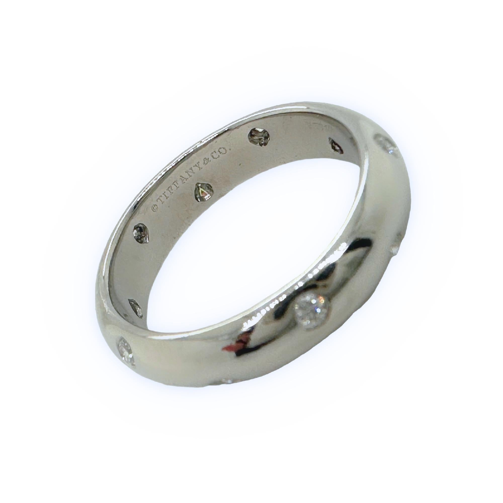 Tiffany & Co. ETOILE Bague à anneau en platine et diamants, taille 6 en vente 4