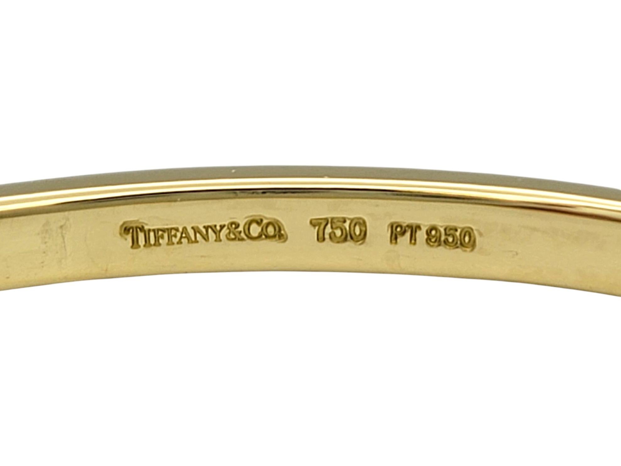 Tiffany & Co. Etoile Diamond Bangle Bracelet in 18 Karat Yellow Gold & Platinum 4