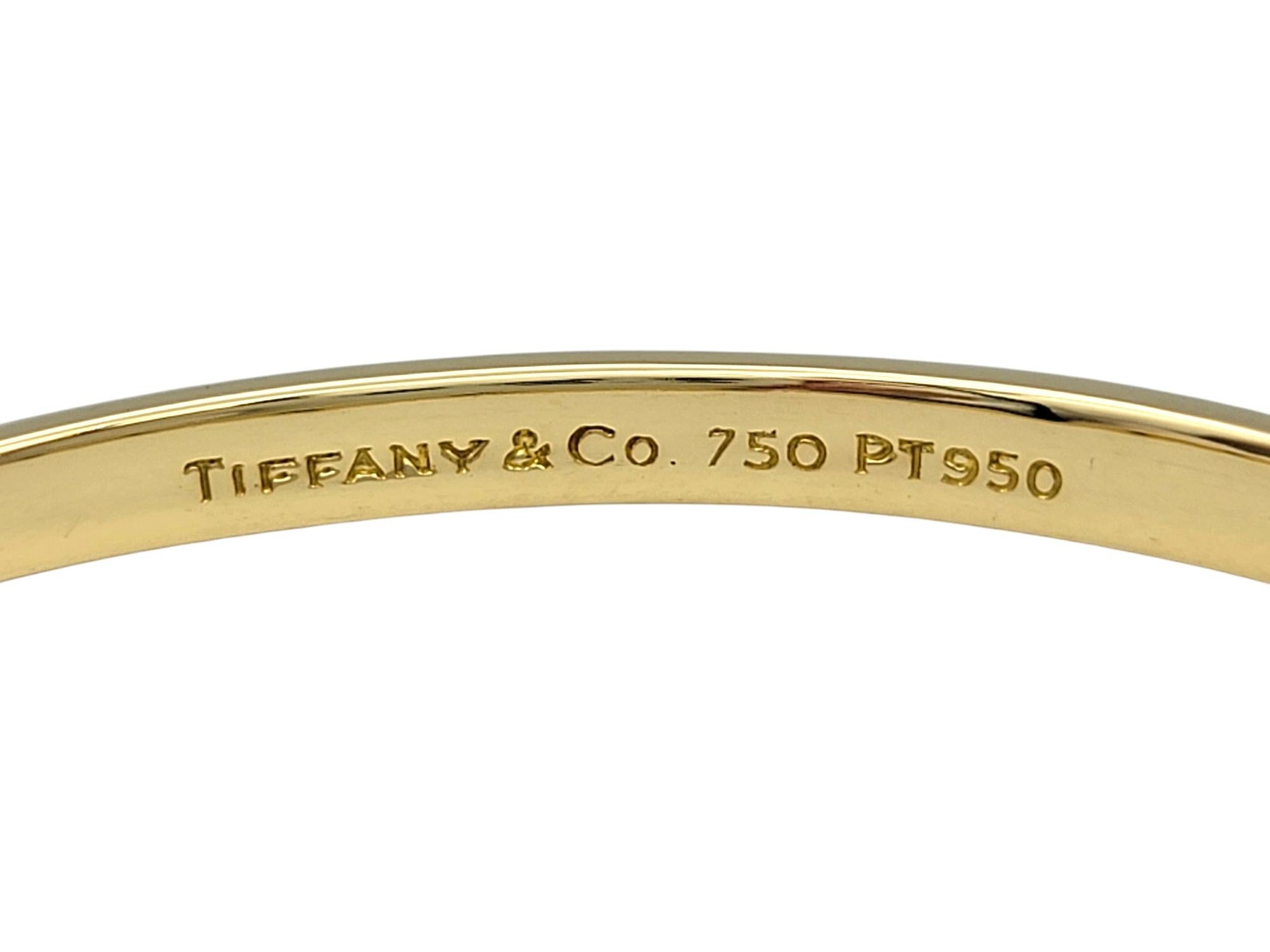 Tiffany & Co. Etoile Diamond Bangle Bracelet in 18 Karat Yellow Gold & Platinum 4