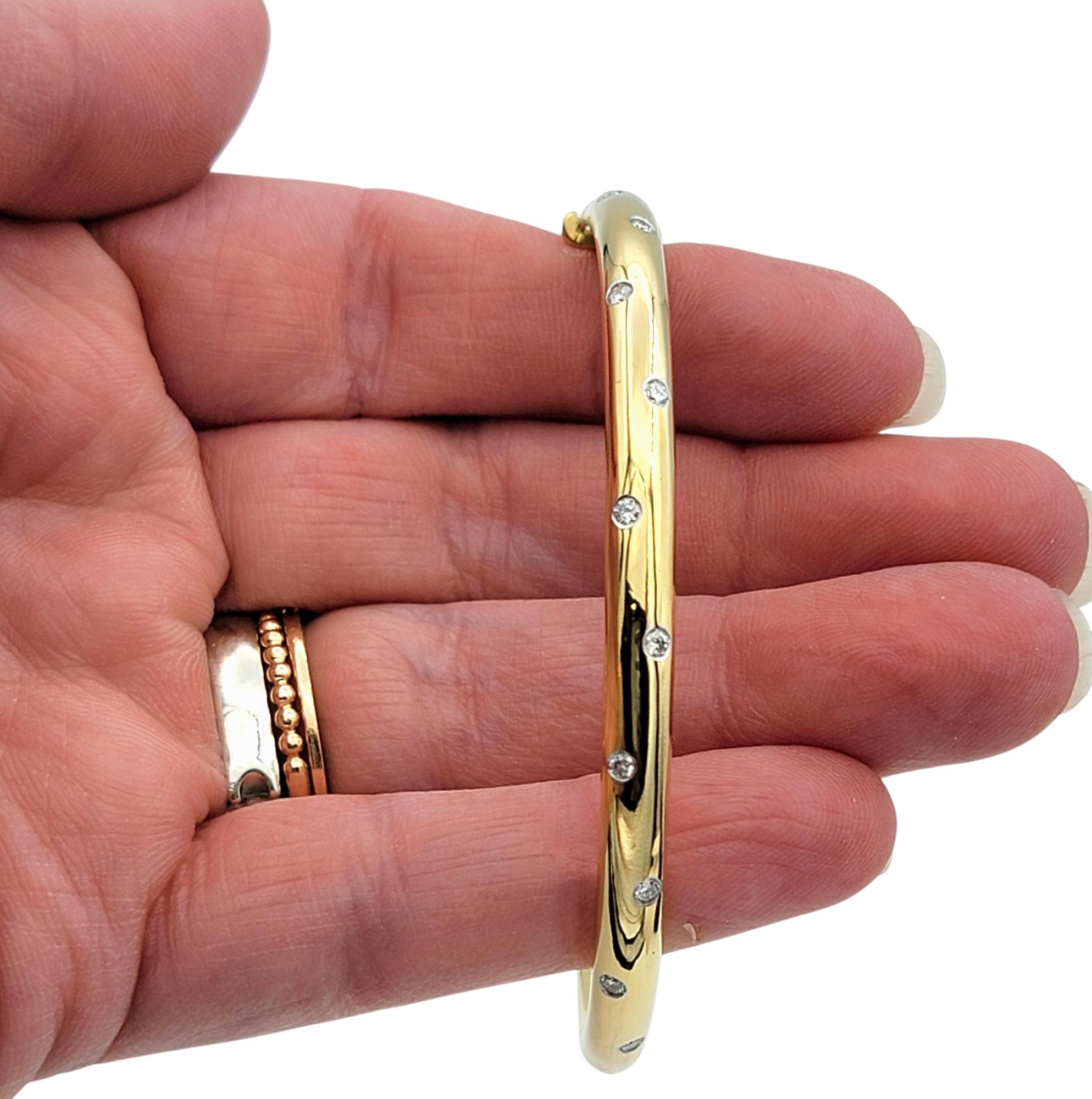 Tiffany & Co. Etoile Diamond Bangle Bracelet in 18 Karat Yellow Gold & Platinum 5