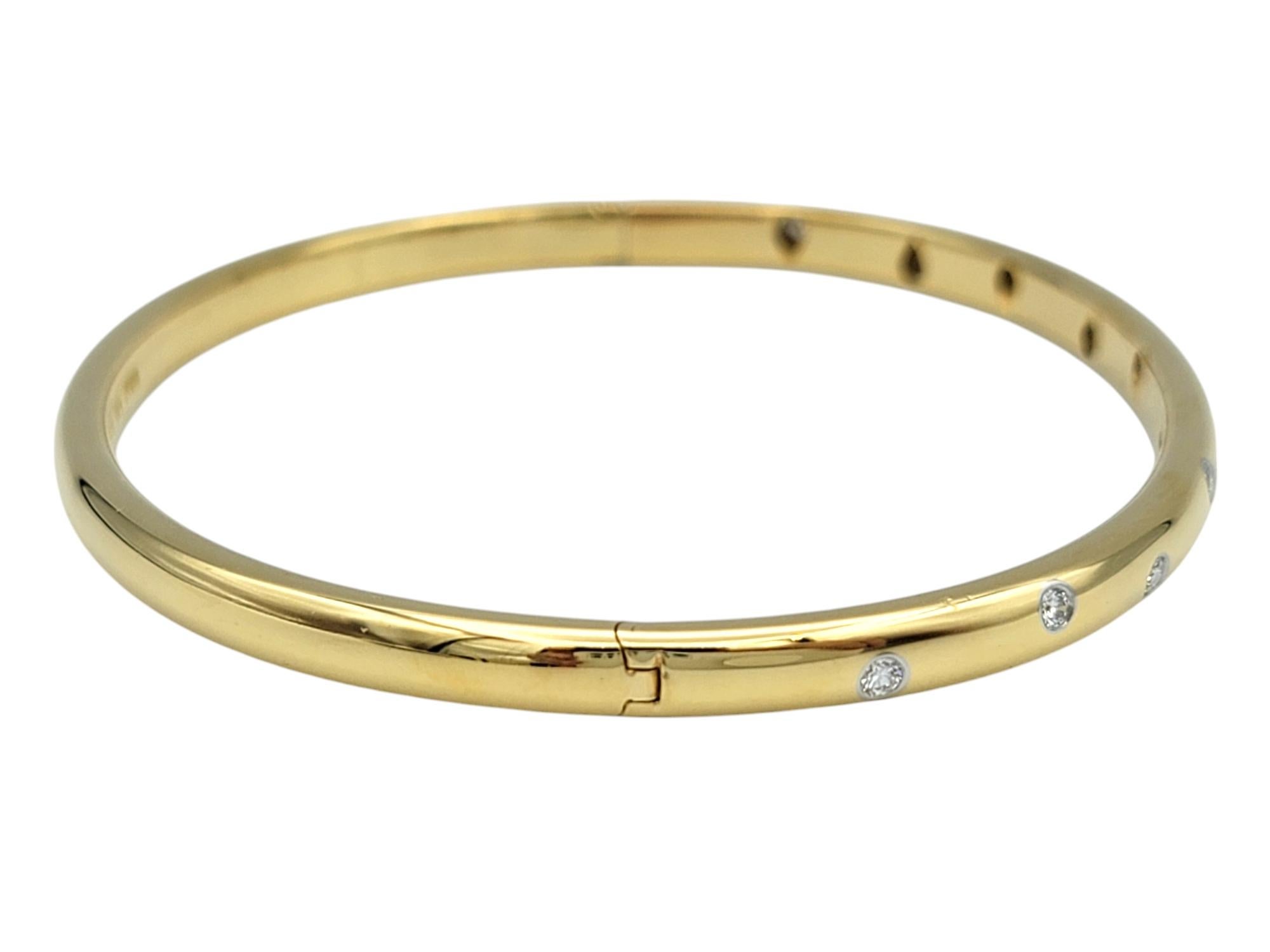 Tiffany & Co. Etoile Diamond Bangle Bracelet in 18 Karat Yellow Gold & Platinum In Good Condition In Scottsdale, AZ