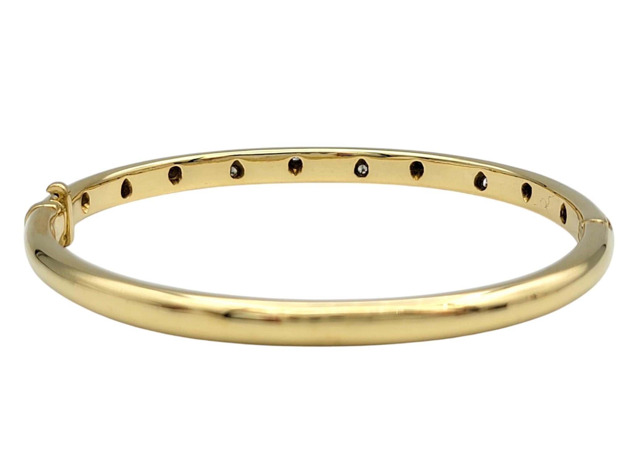 Tiffany & Co. Etoile Diamond Bangle Bracelet in 18 Karat Yellow Gold & Platinum In Good Condition In Scottsdale, AZ