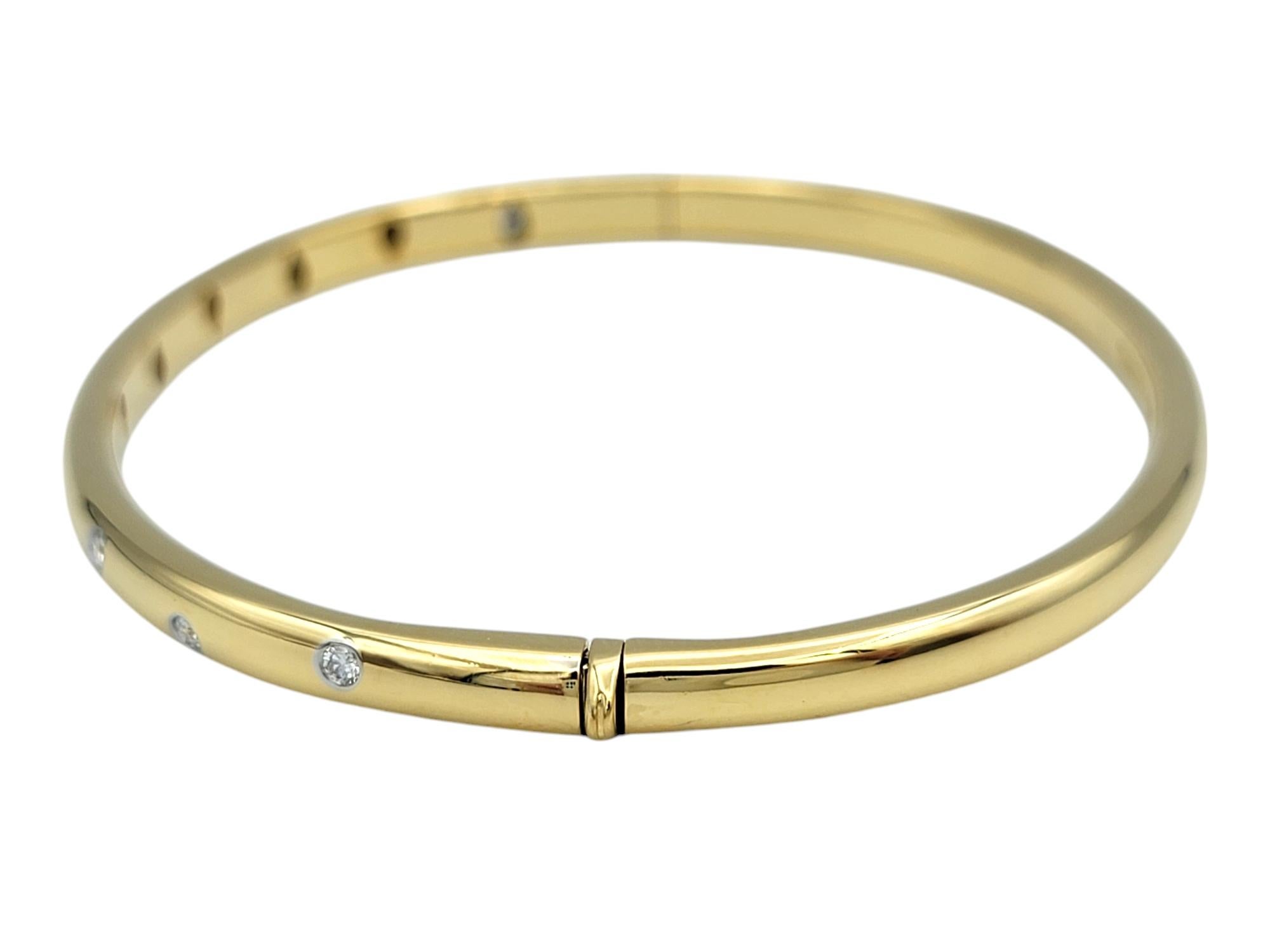 Women's Tiffany & Co. Etoile Diamond Bangle Bracelet in 18 Karat Yellow Gold & Platinum