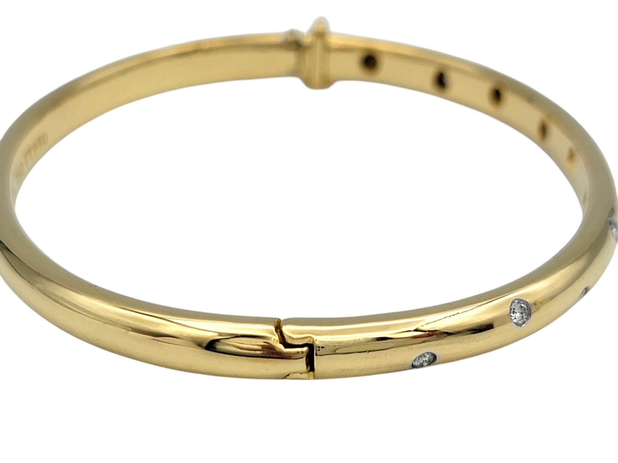 Women's or Men's Tiffany & Co. Etoile Diamond Bangle Bracelet in 18 Karat Yellow Gold & Platinum