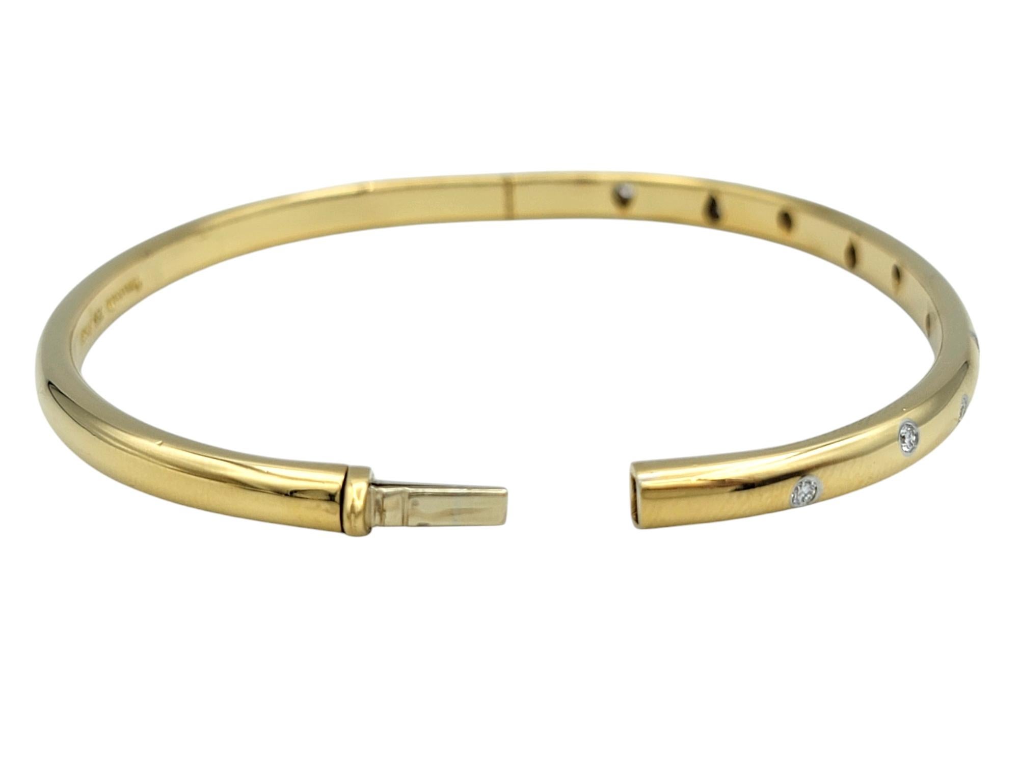 Tiffany & Co. Etoile Diamond Bangle Bracelet in 18 Karat Yellow Gold & Platinum 1