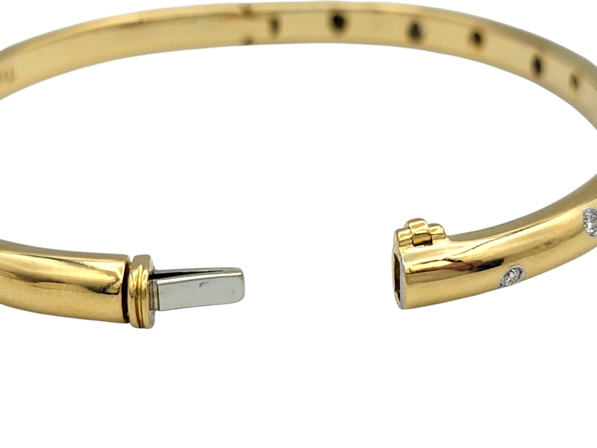 Tiffany & Co. Etoile Diamond Bangle Bracelet in 18 Karat Yellow Gold & Platinum 2