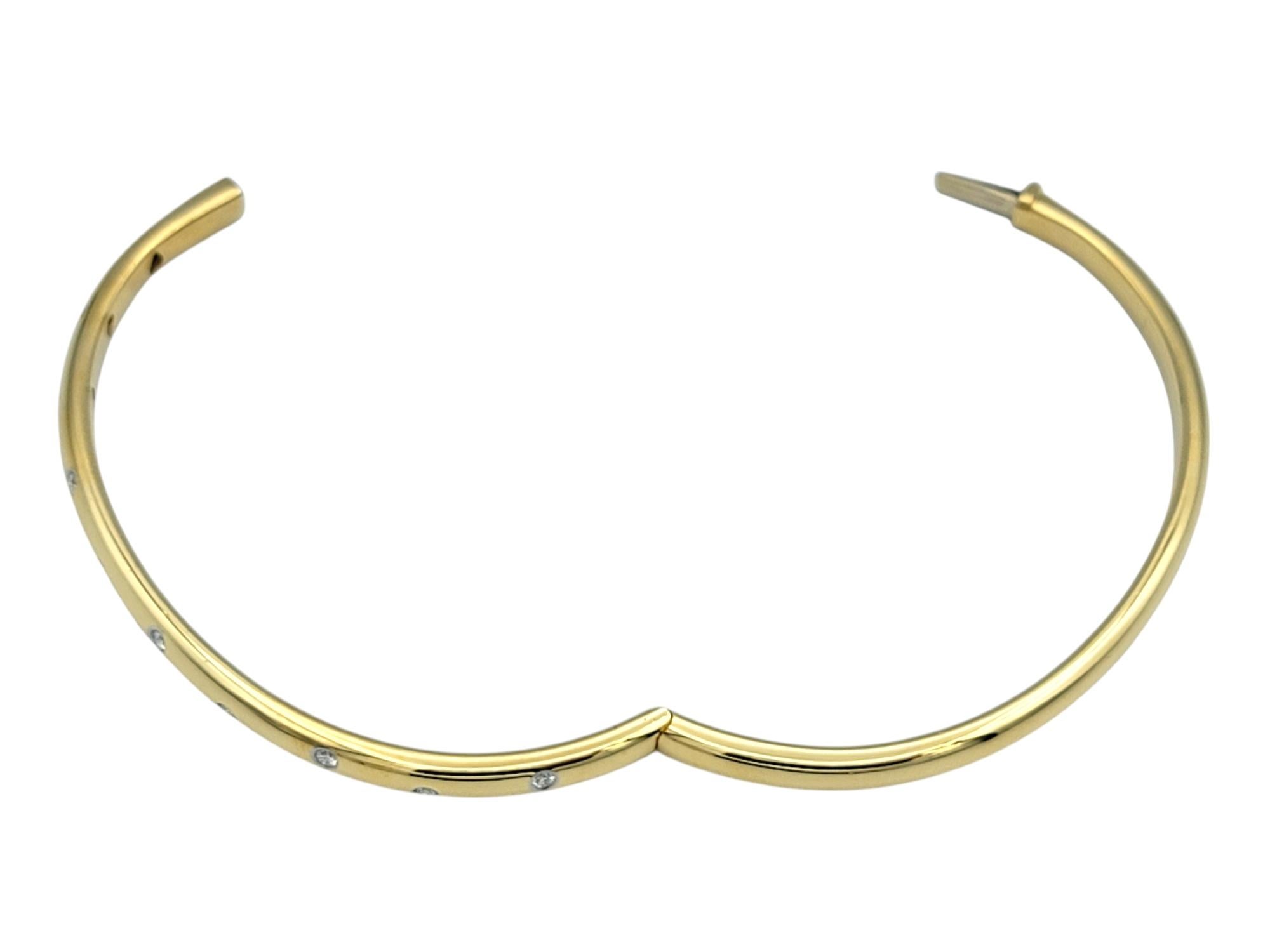Tiffany & Co. Etoile Diamond Bangle Bracelet in 18 Karat Yellow Gold & Platinum 3