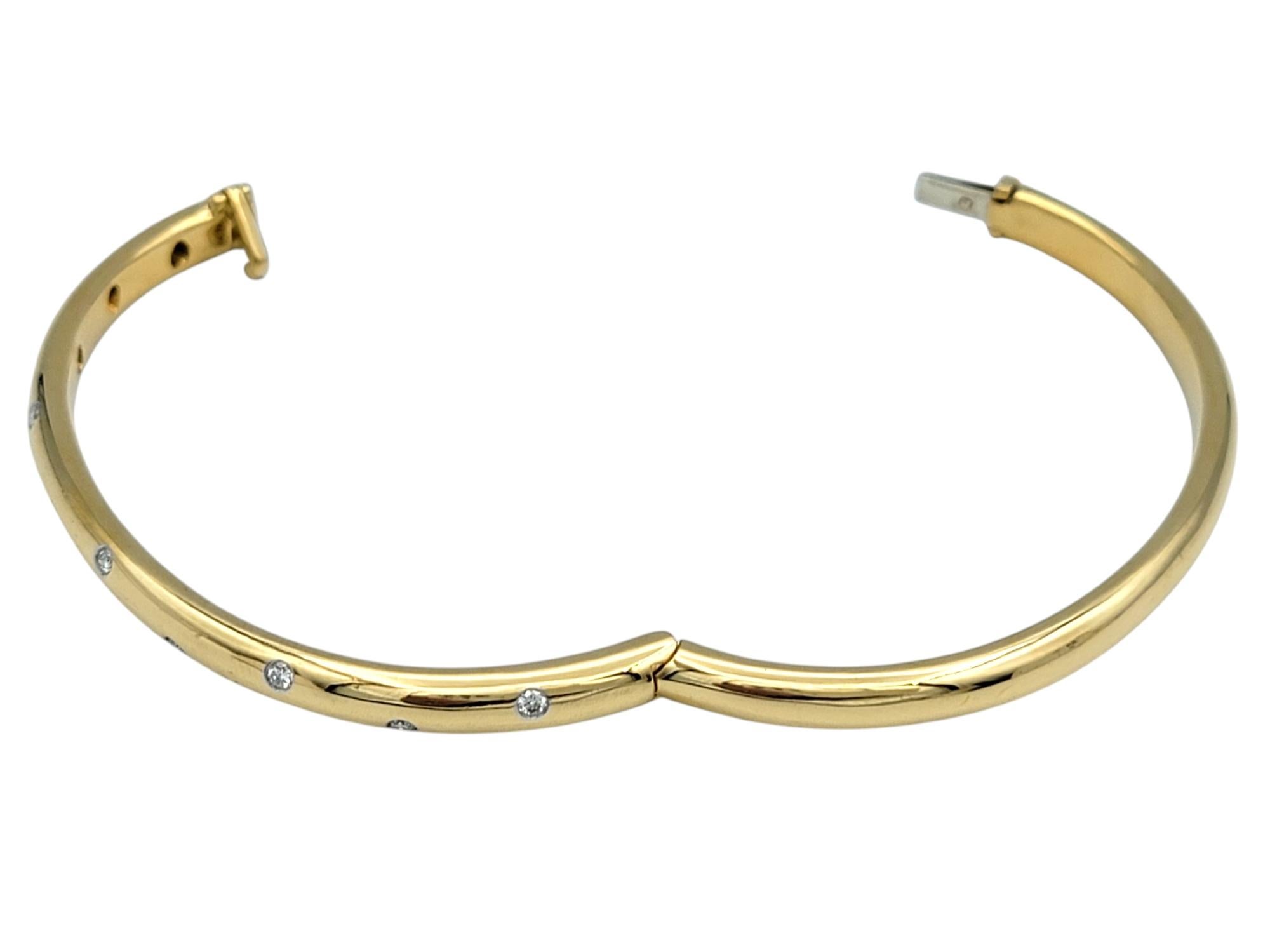 Tiffany & Co. Etoile Diamond Bangle Bracelet in 18 Karat Yellow Gold & Platinum 3