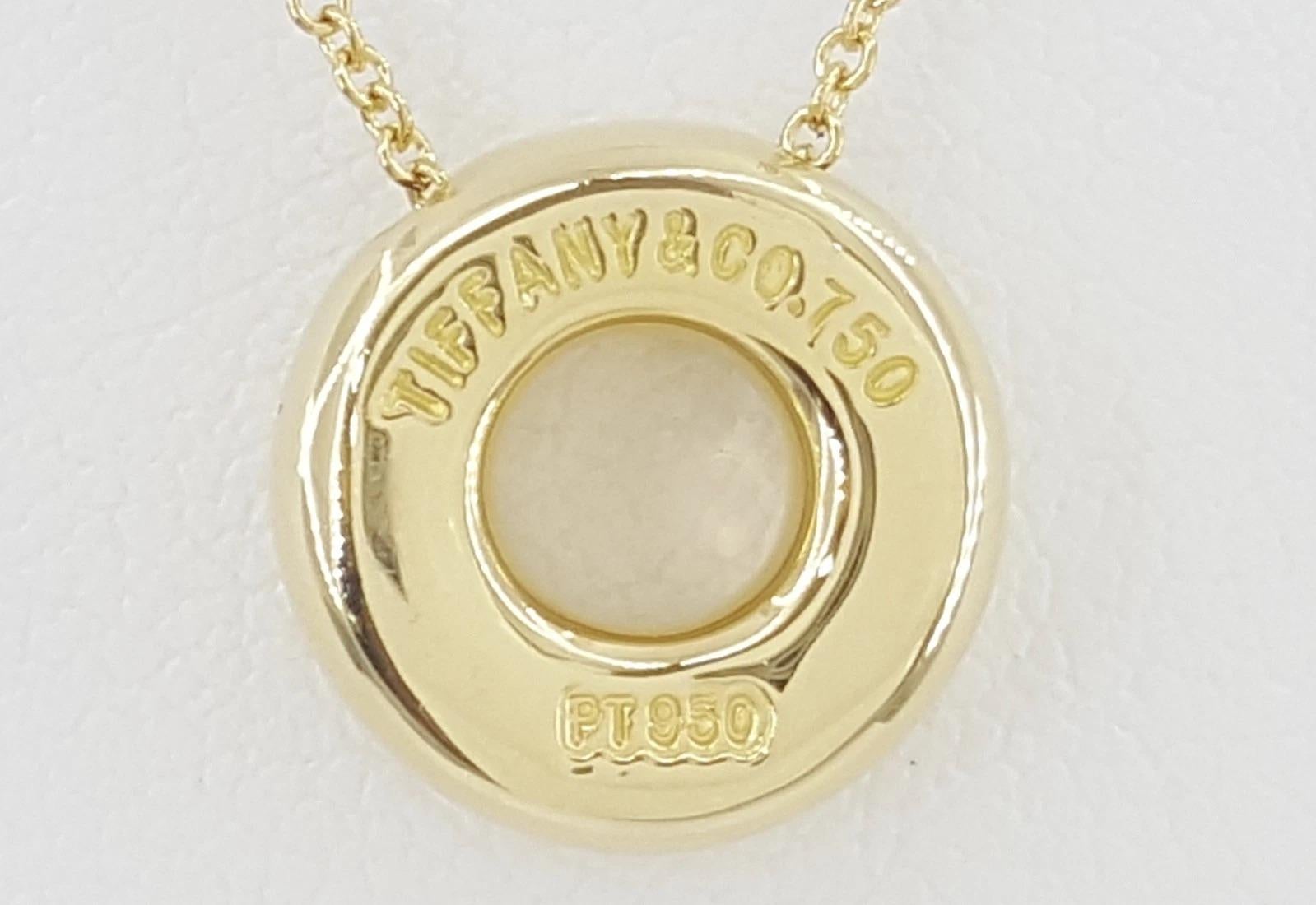 Contemporary Tiffany & Co. Etoile Diamond Circle Pendant Necklace 18K Yellow Gold For Sale