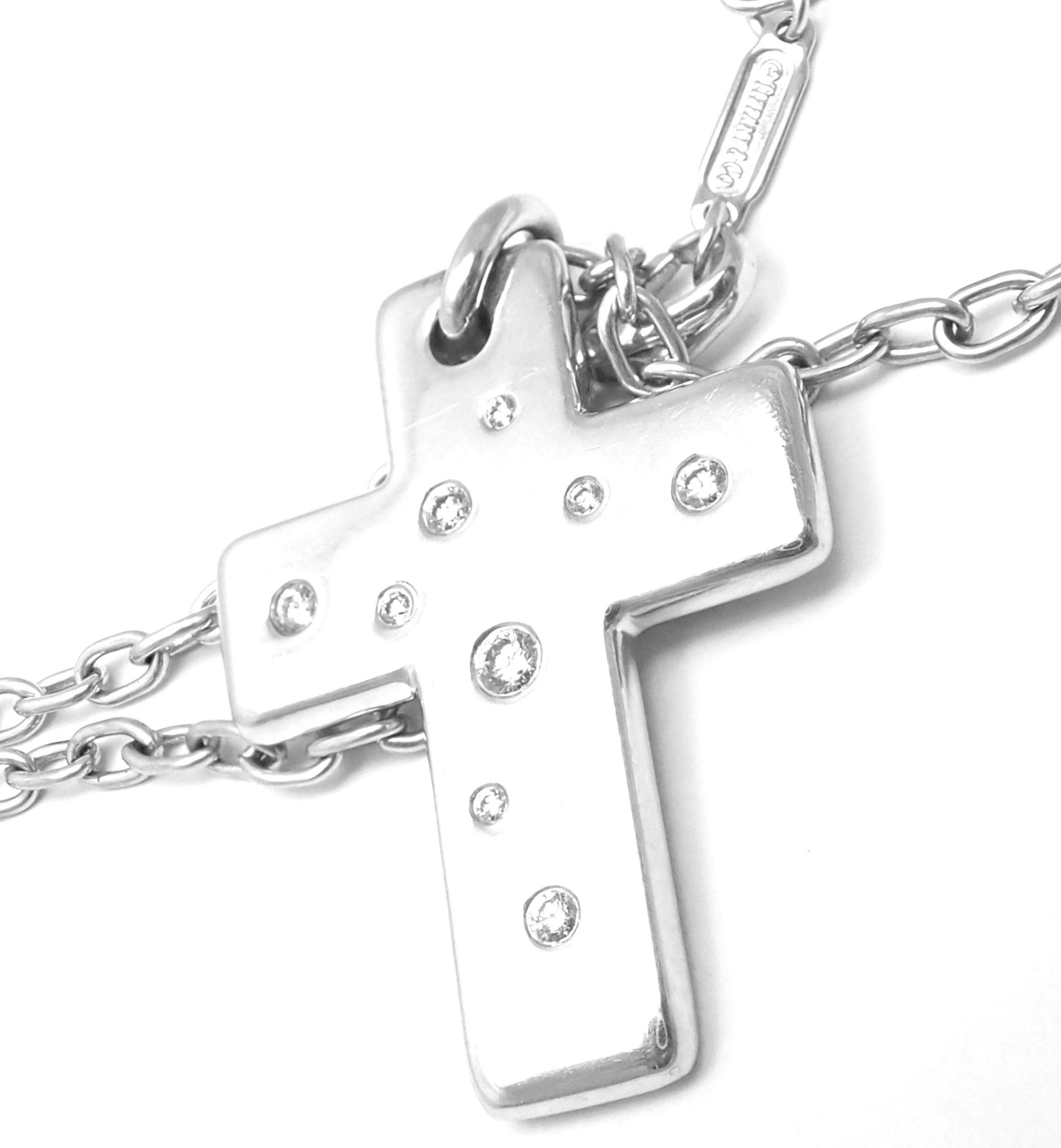 Tiffany & Co. Etoile Diamond Cross White Gold Pendant Necklace 5