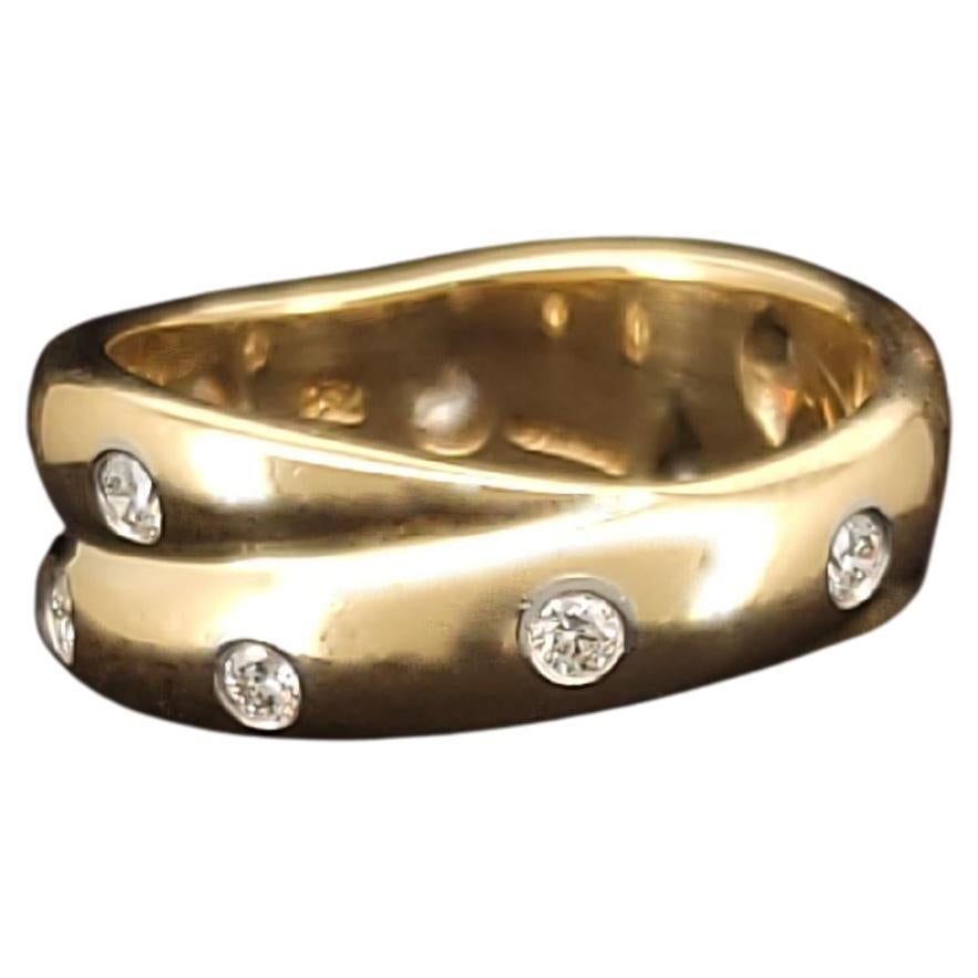 Tiffany 
Co. Etoile Diamond Crossover Band Or jaune 18K