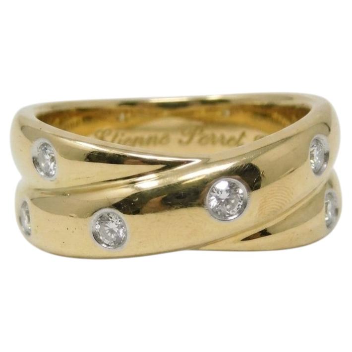 Tiffany & Co. Etoile Diamond Crossover Band Ring in 18k Yellow Gold For Sale