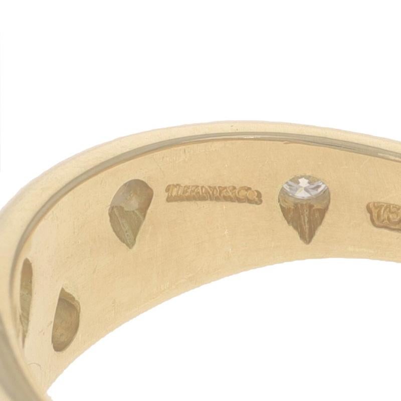 Tiffany & Co. Etoile Diamond Crossover Band Yellow Gold 18k Plat .30ctw Ring 7.5 1