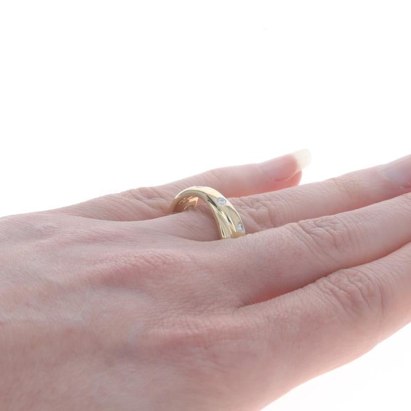Women's Tiffany & Co. Etoile Diamond Crossover Band YellowGold 18k Plat .30ctw Ring 7.5 For Sale