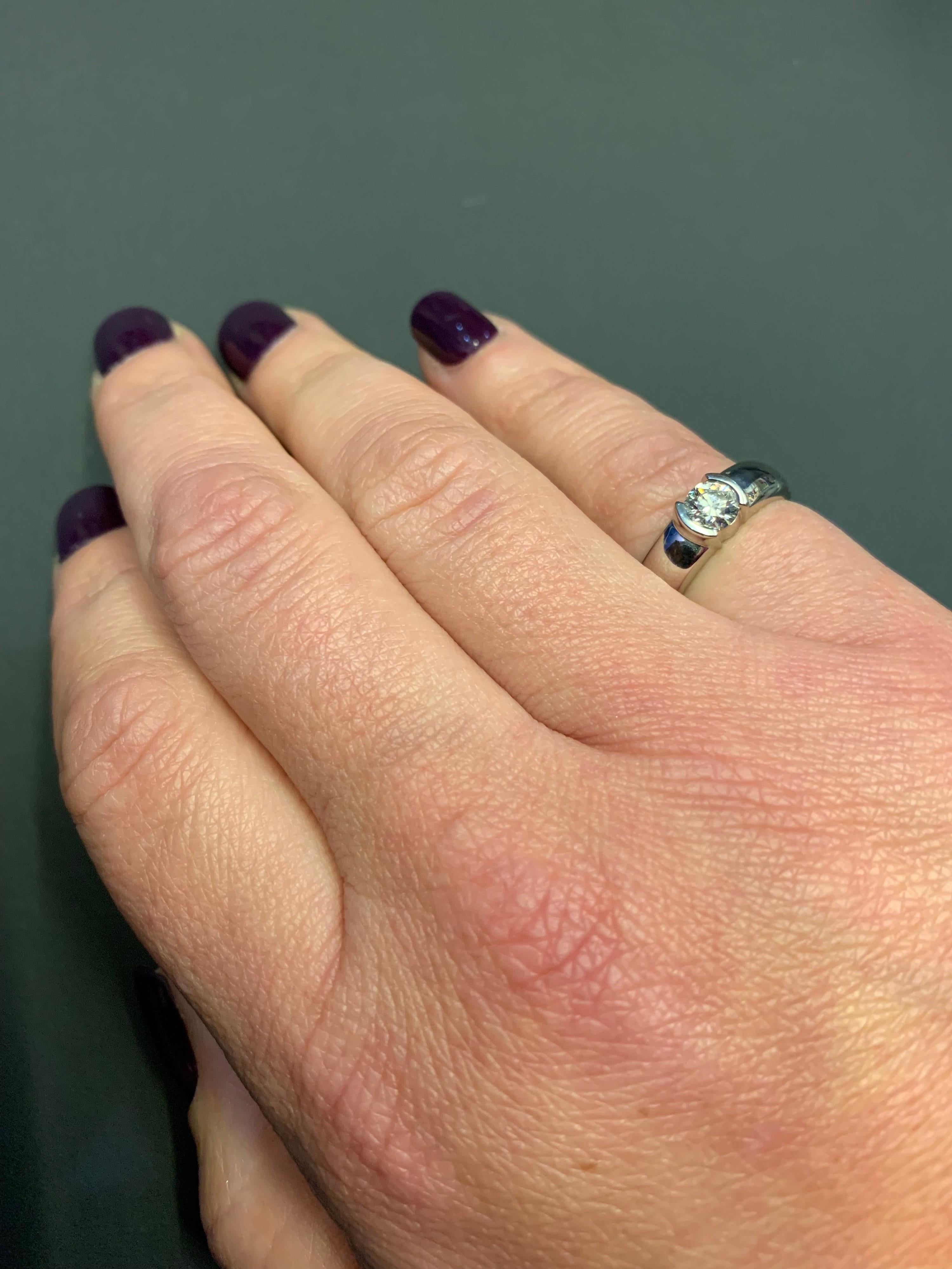 Round Cut Tiffany & Co. Etoile Diamond Engagement Wedding Ring 0.50 Carat