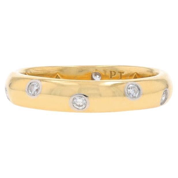 Tiffany & Co Etoile Diamond Eternity Band Yellow Gold18k Plat950 .22ctw Ring 6.5
