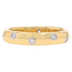 Tiffany & Co Etoile Diamond Eternity Band Yellow Gold18k Plat950 .22ctw Ring 6.5