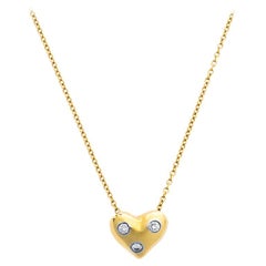 Tiffany & Co. Etoile Diamond Heart Motif 18K Yellow Gold Pendant Necklace