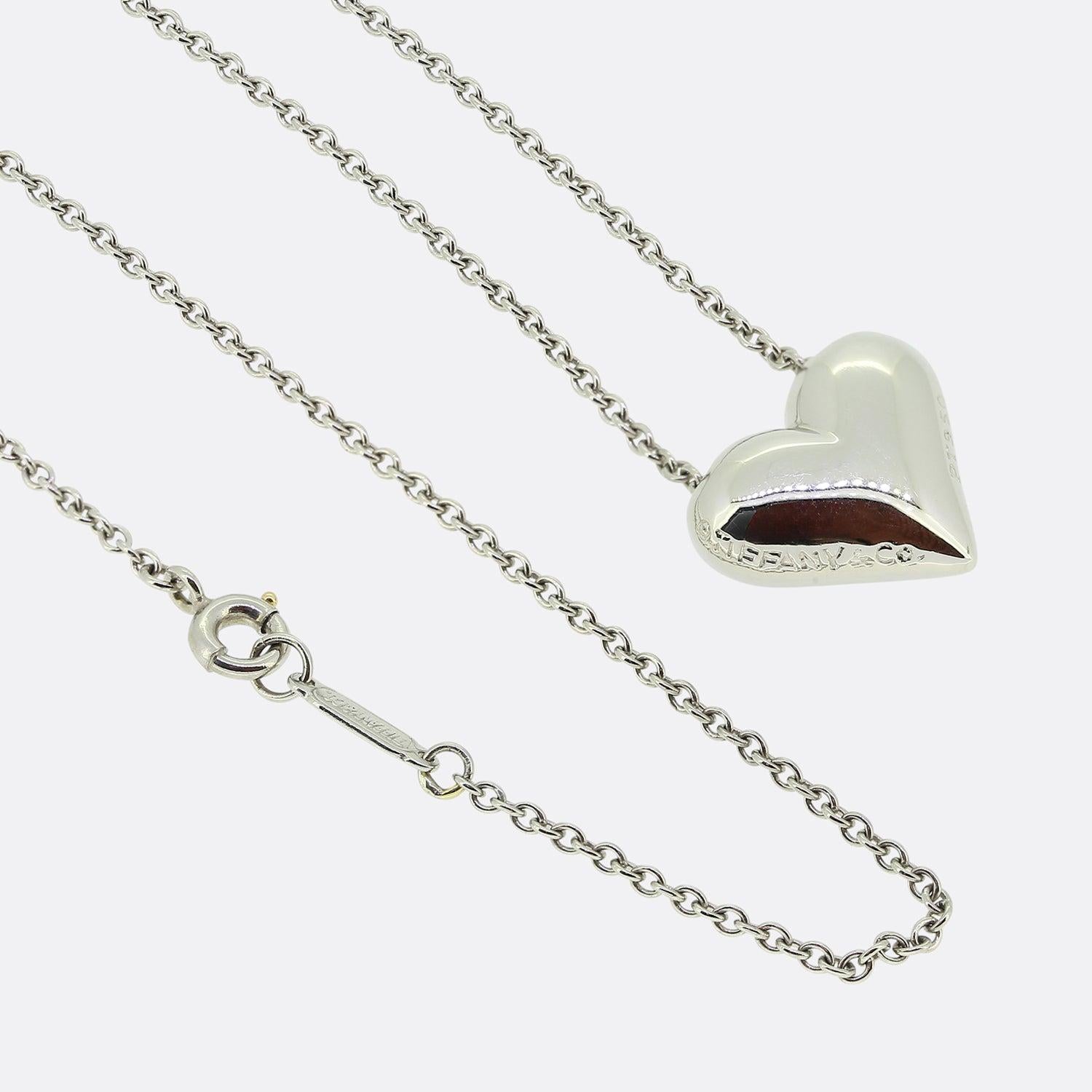 Brilliant Cut Tiffany & Co. Etoile Diamond Heart Necklace For Sale