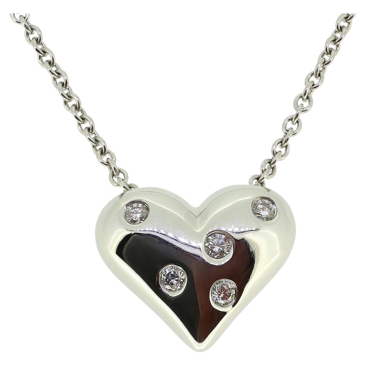 Tiffany & Co. Etoile Diamond Heart Necklace For Sale