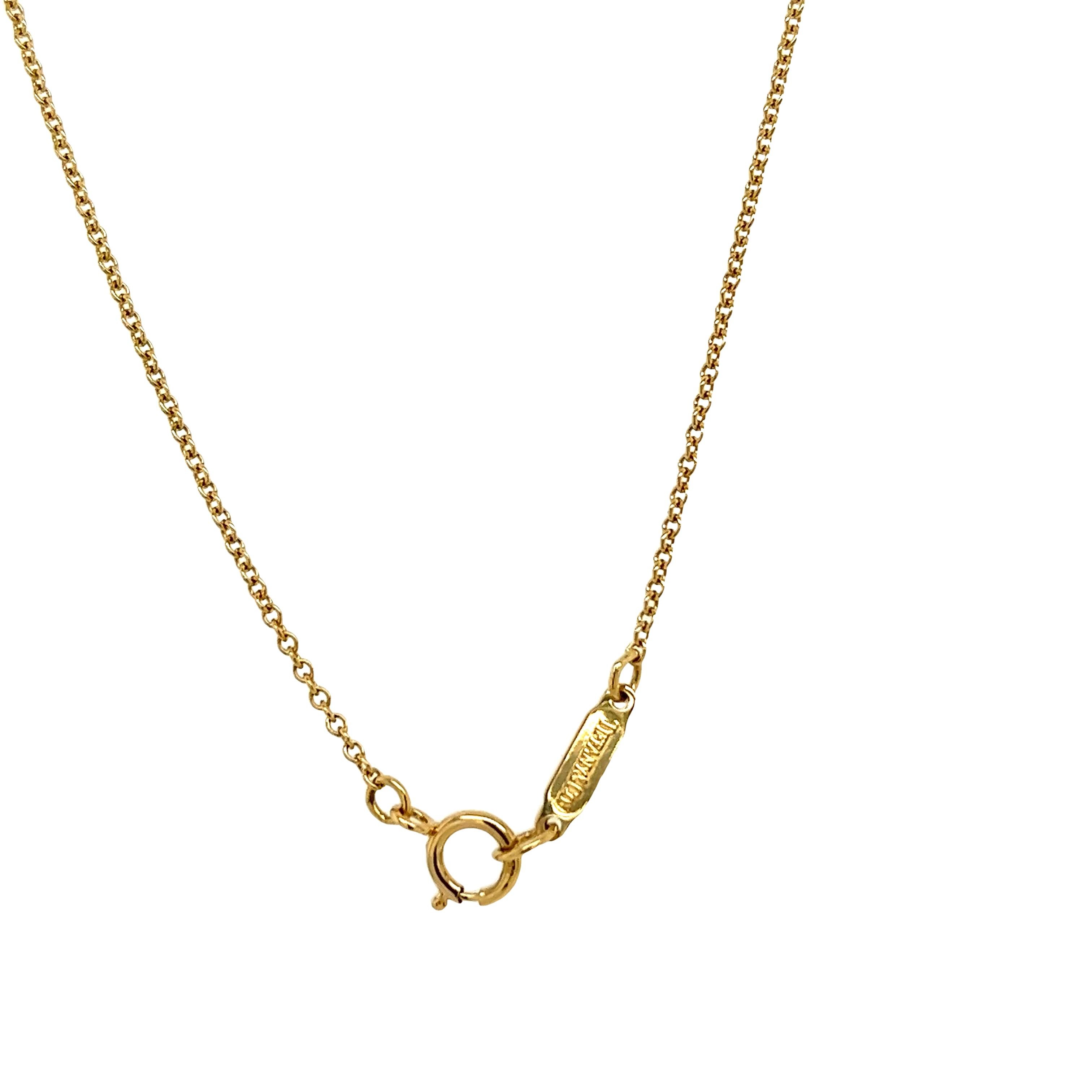 Round Cut Tiffany & Co. Etoile Diamond Heart Necklace in 18ct Yellow Gold For Sale