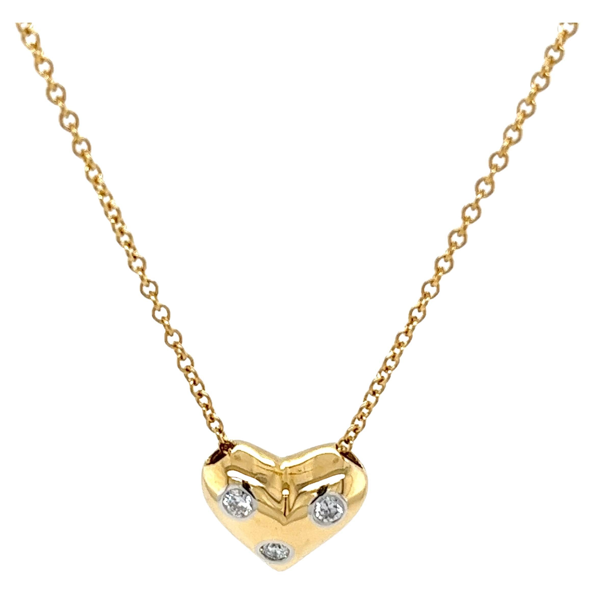 Tiffany & Co. Etoile Diamond Heart Necklace in 18ct Yellow Gold For Sale