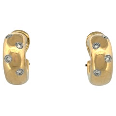 Tiffany & Co Etoile Diamond Hoop Earrings 18k Yellow Gold and Platinum