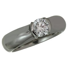 Vintage Tiffany & Co. Etoile Diamond Platinum 0.54 TCW E VVS2 Engagement Ring Box Papers