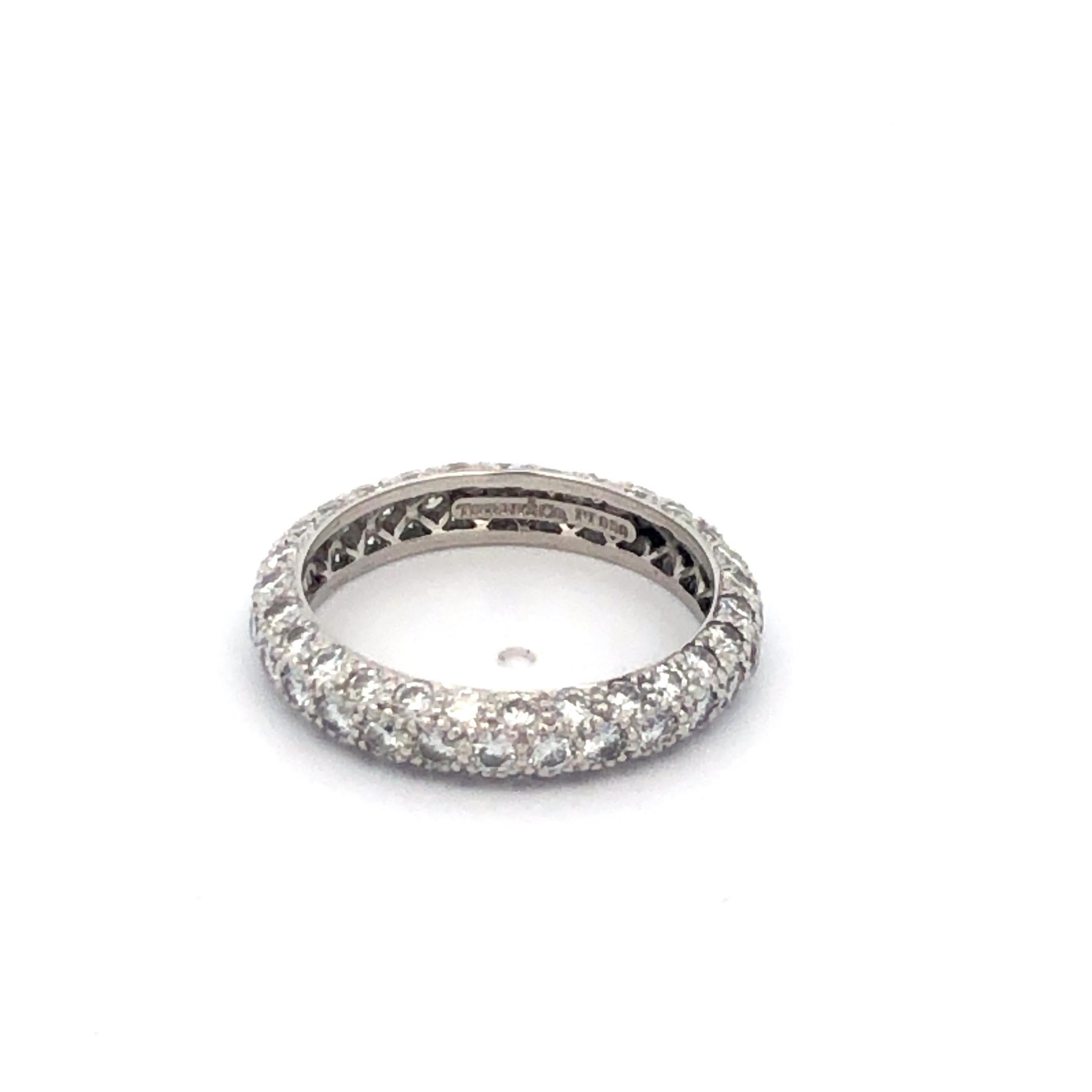 Round Cut Tiffany & Co. Etoile Diamond Ring Platinum For Sale