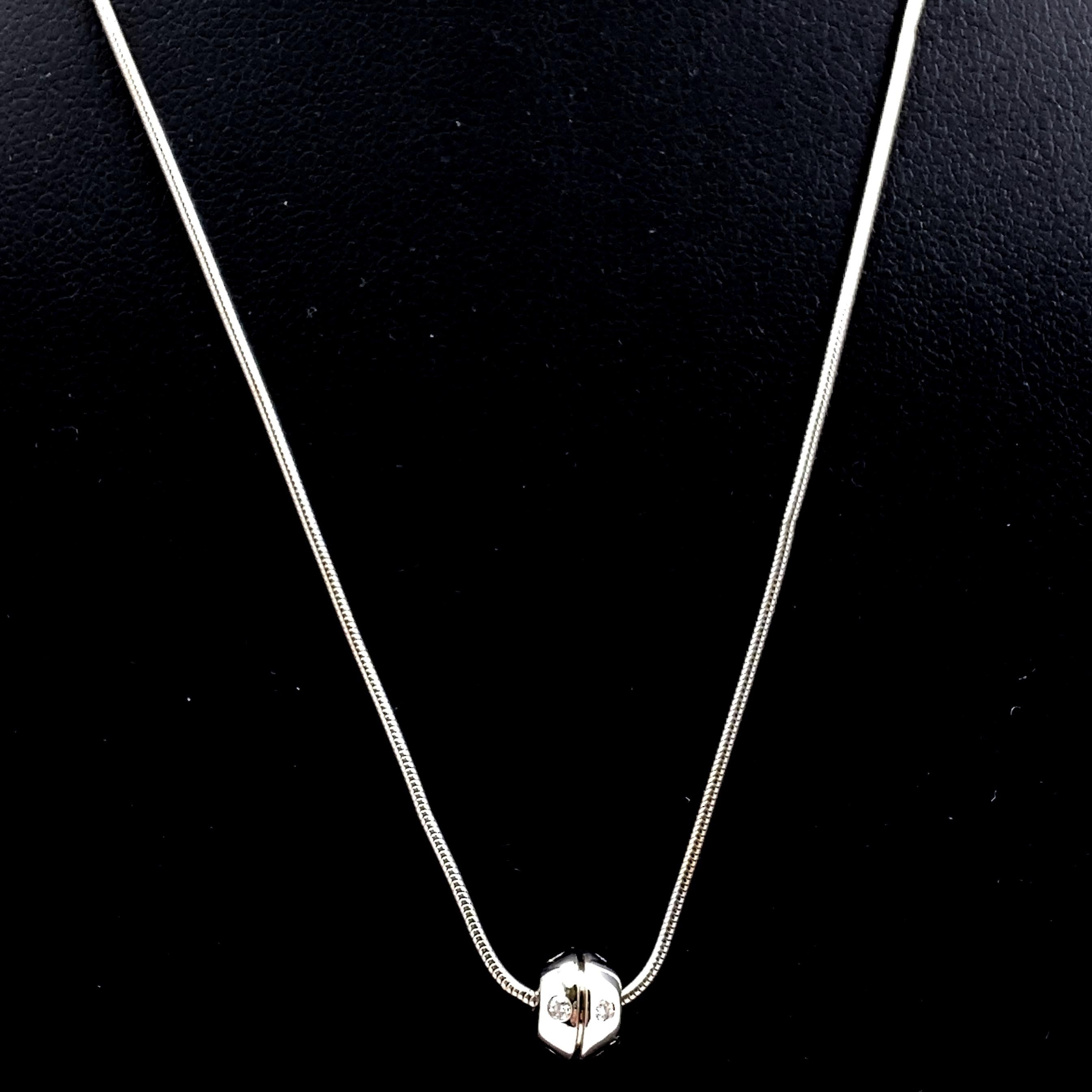Women's Tiffany & Co. Etoile Diamond Rotating Ball Pendant Necklace 18kt White Gold For Sale