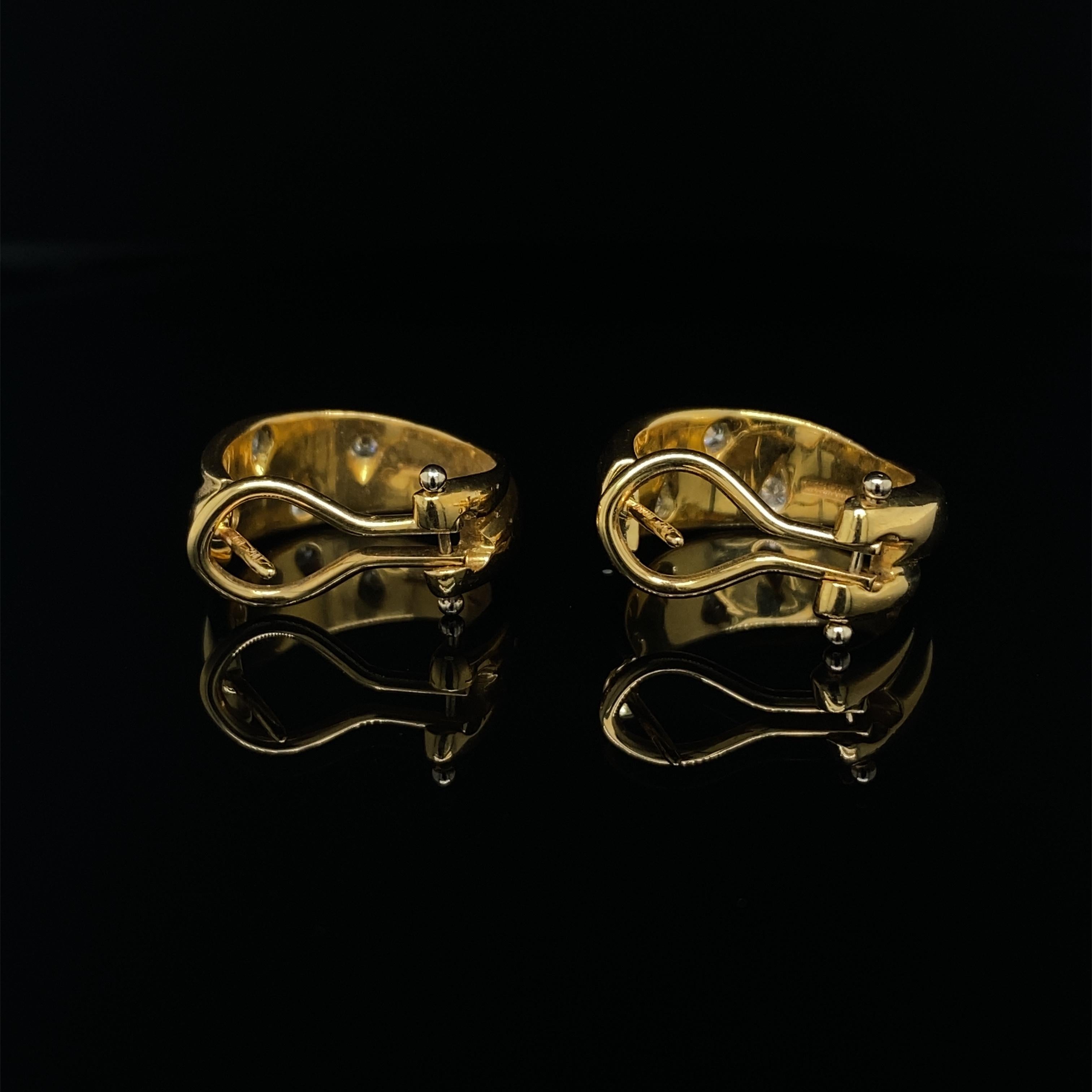 Retro Tiffany & Co. Etoile Diamond Set Earrings 18 Karat Yellow Gold