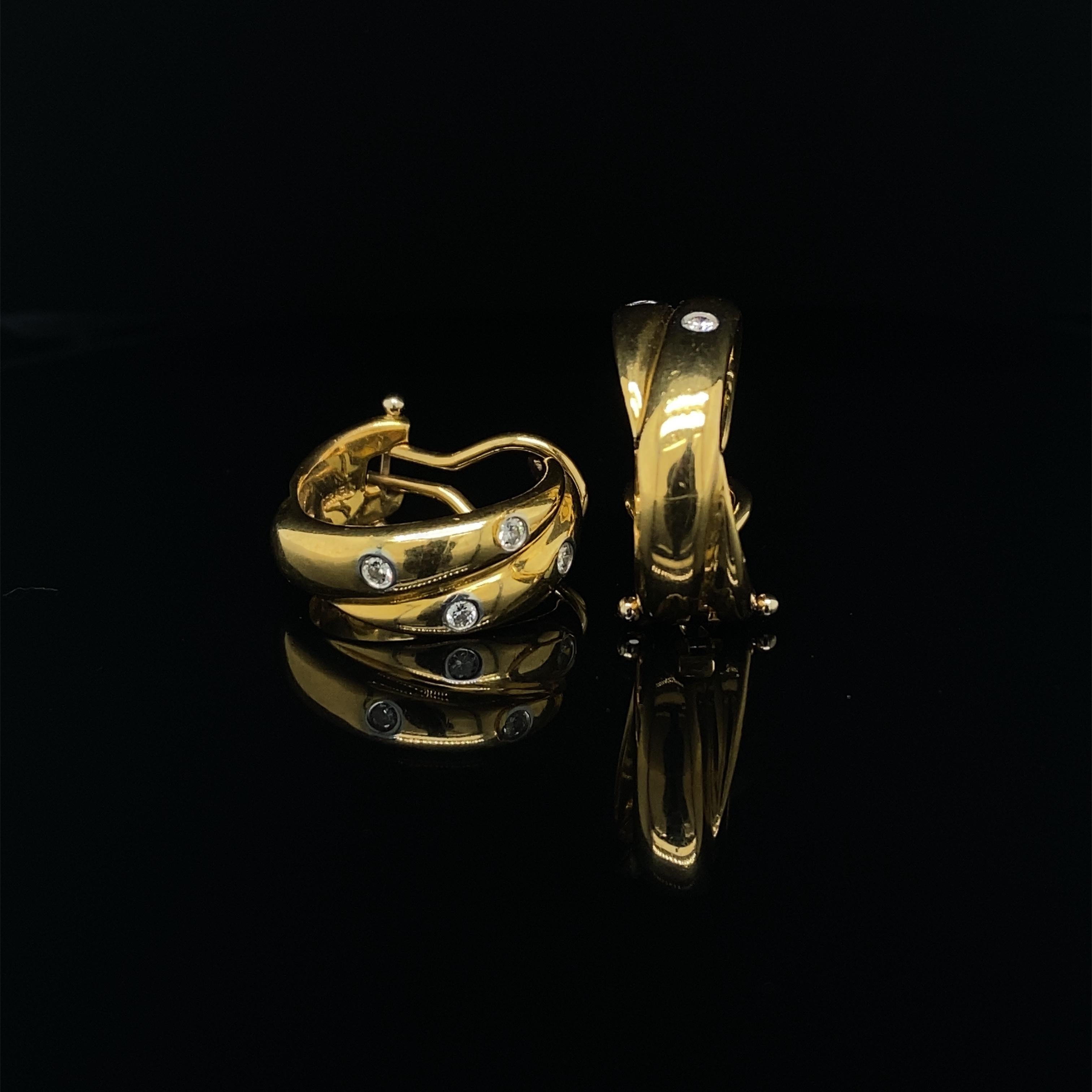 Tiffany & Co. Etoile Diamond Set Earrings 18 Karat Yellow Gold In Good Condition In London, GB