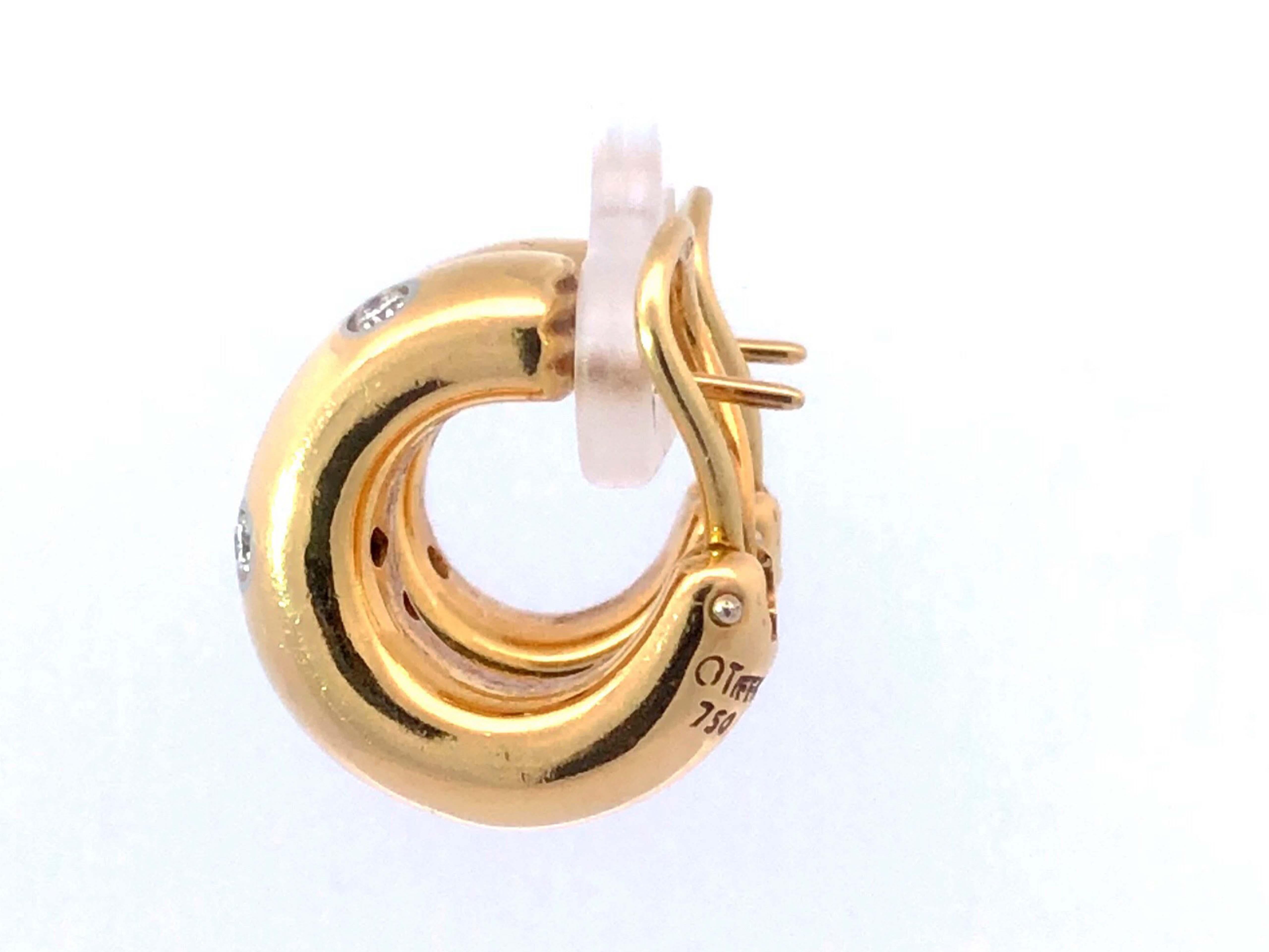 Women's Tiffany & Co. Etoile Diamond Wide Hoop Earrings in 18k Yellow Gold