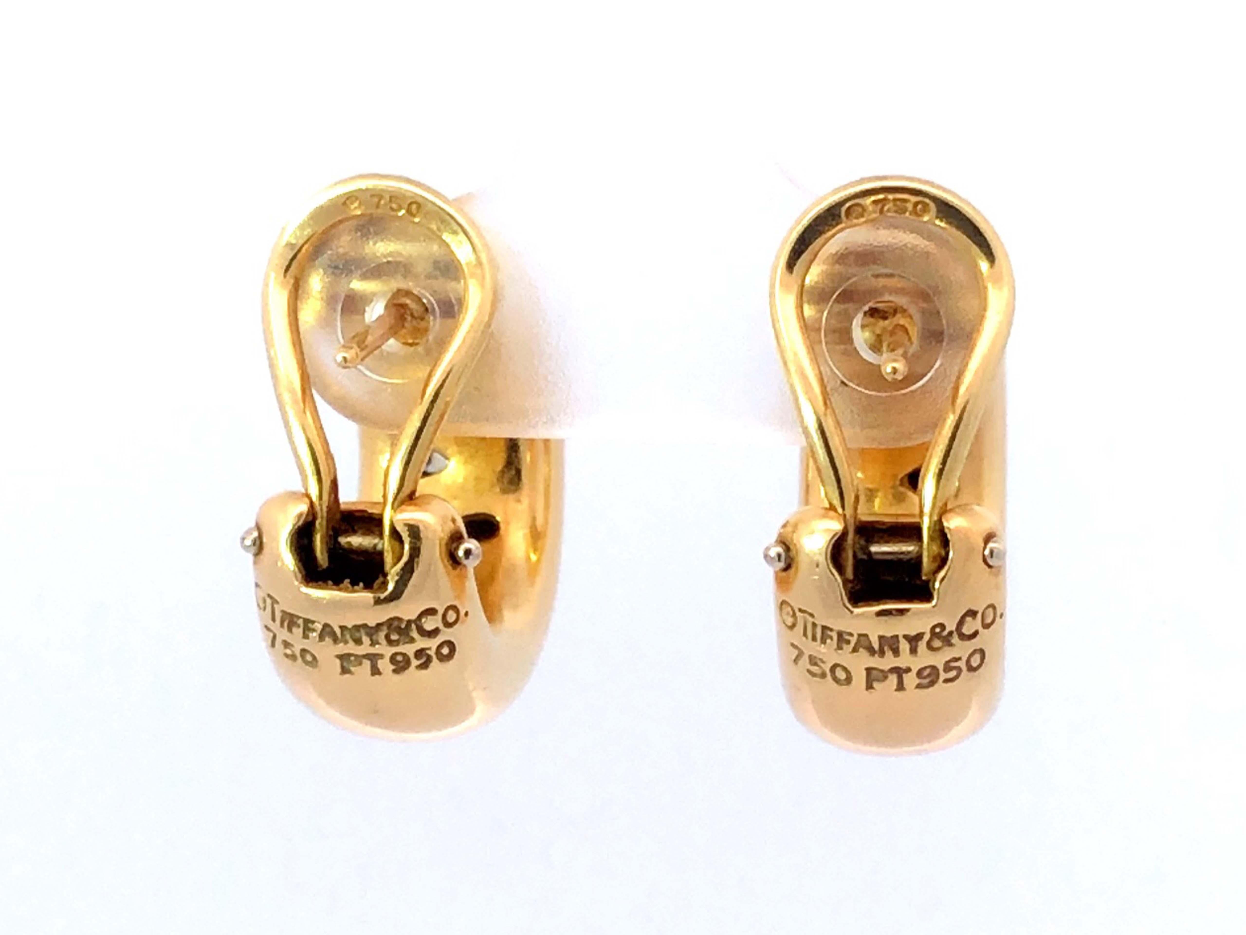Tiffany & Co. Etoile Diamond Wide Hoop Earrings in 18k Yellow Gold 1