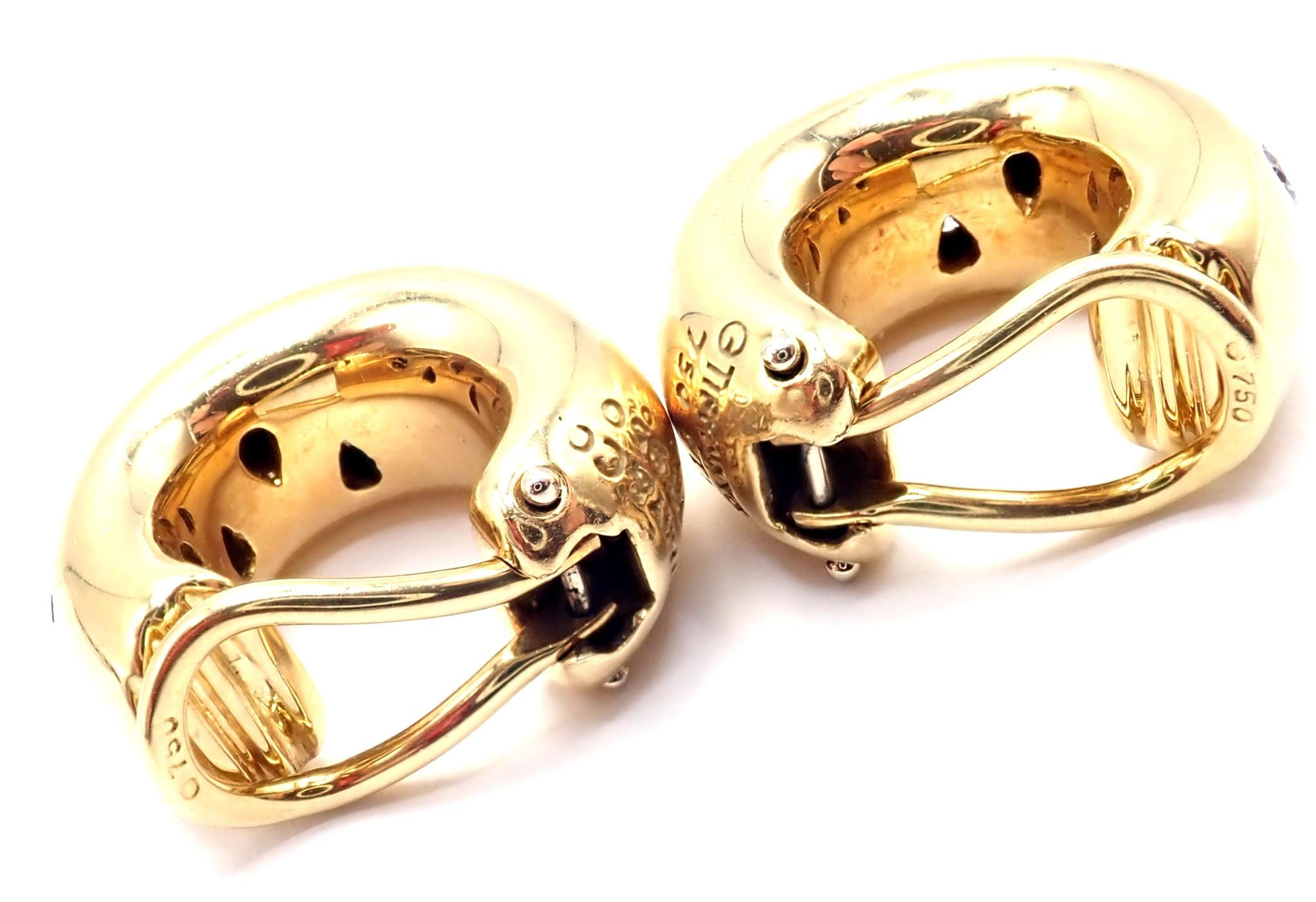 Tiffany & Co Etoile Diamond Yellow Gold And Platinum Hoop Earrings For Sale 3