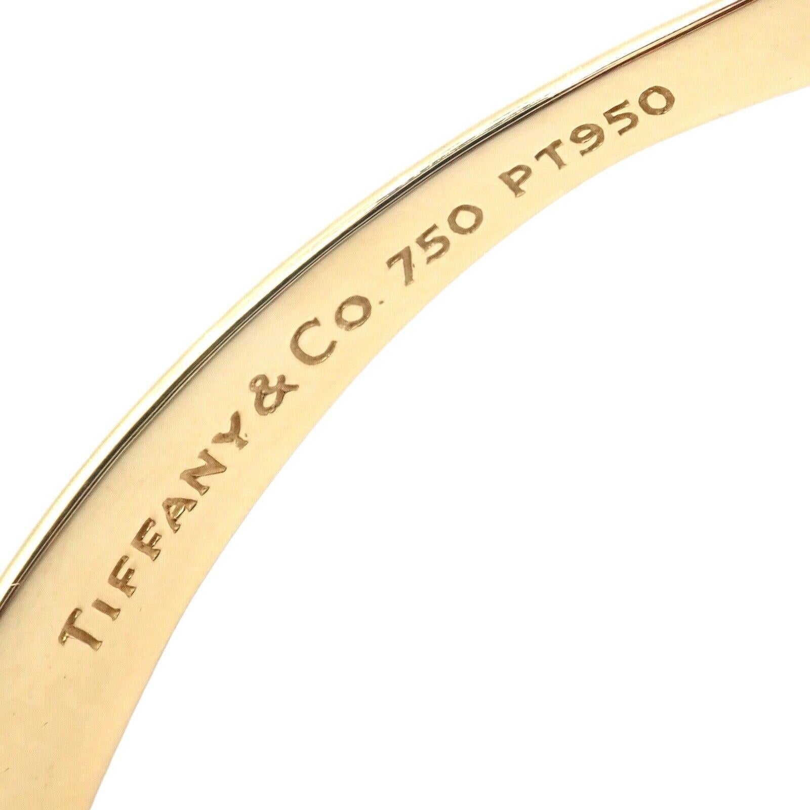 Tiffany & Co Etoile Diamond Yellow Gold Platinum Crossover Bangle Bracelet 5