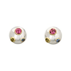Tiffany & Co. Boucles d'oreilles Etoile c2001 argent or 18 carats tourmaline péridot pierre précieuse