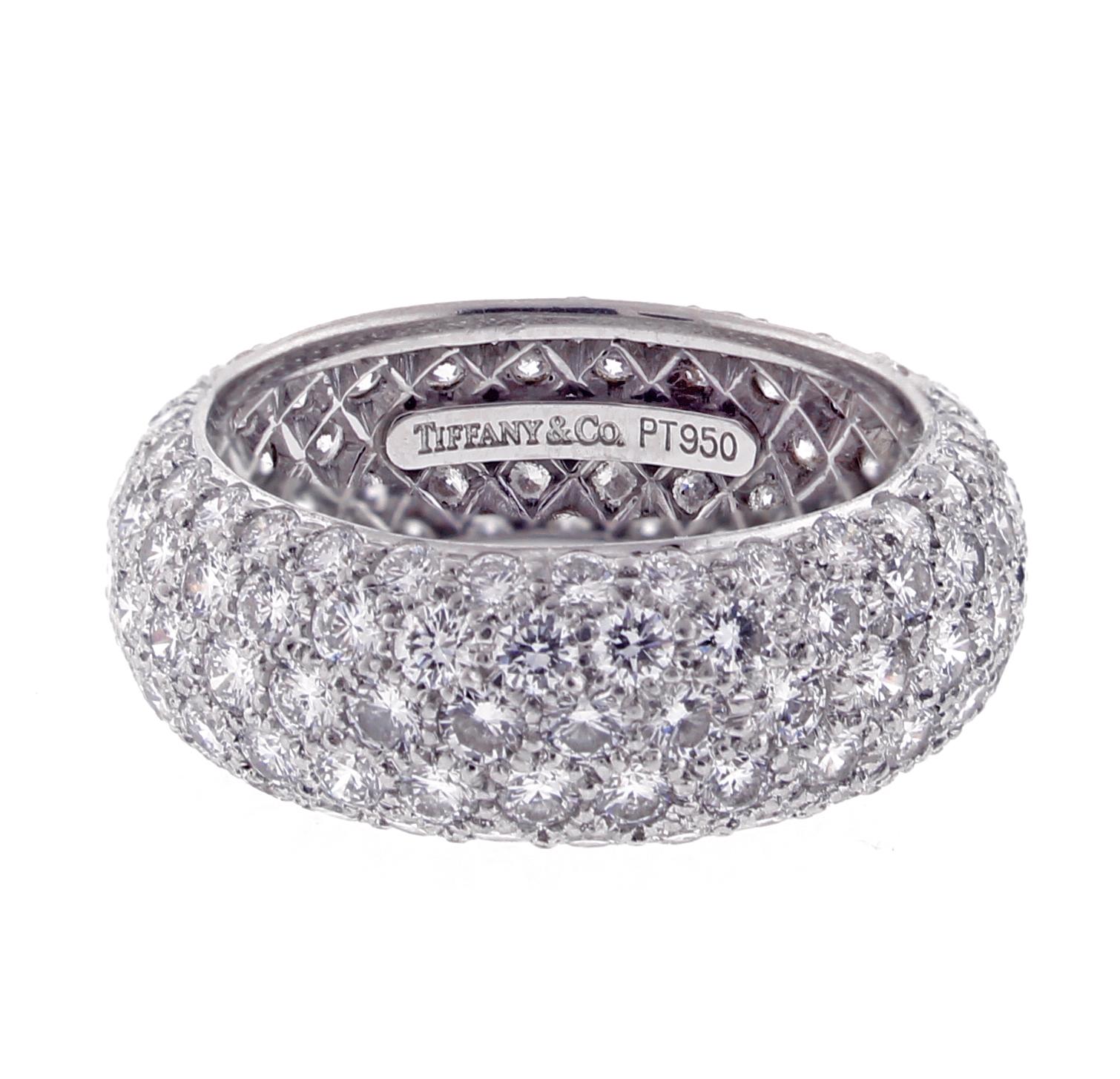 tiffany 5 row diamond ring