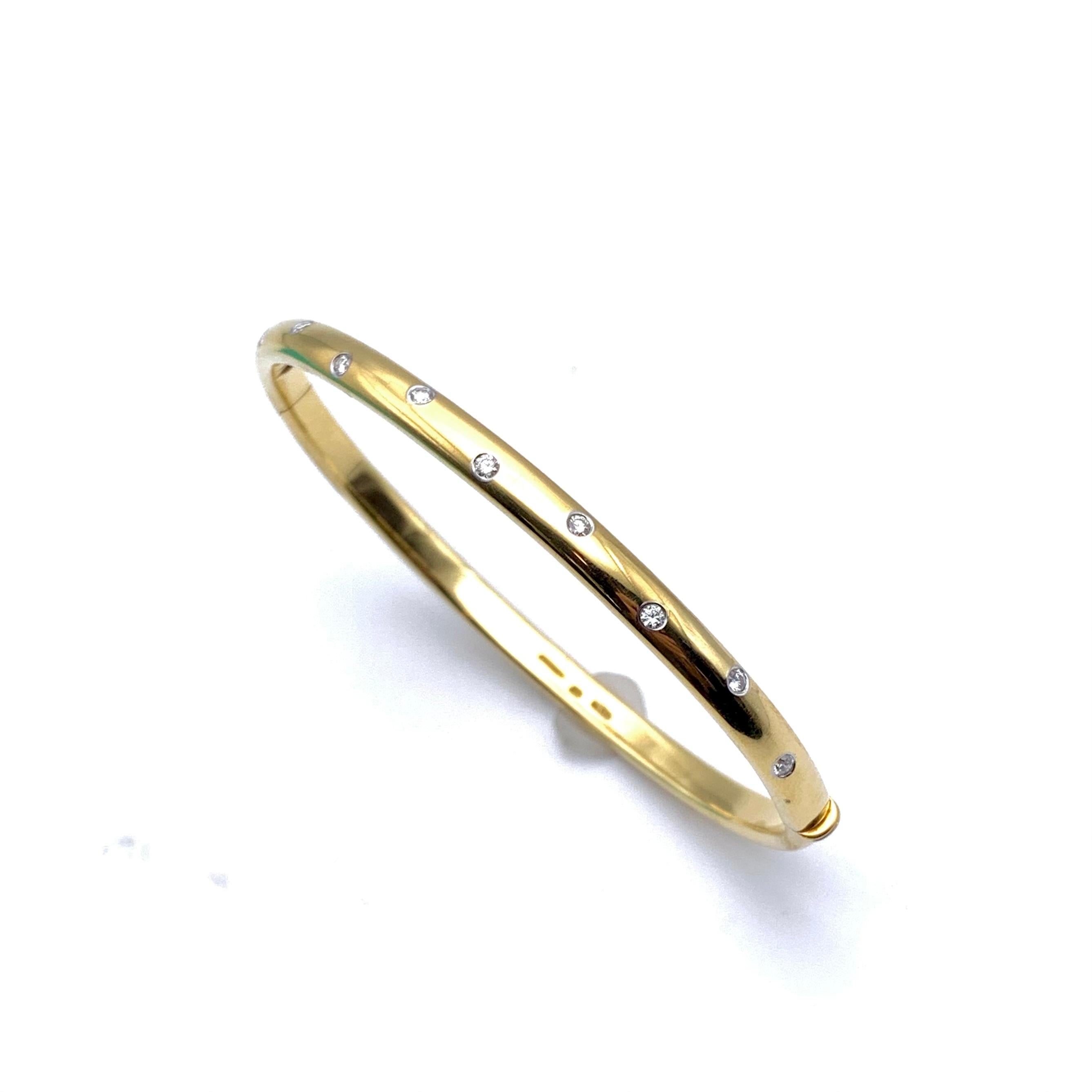 Women's or Men's Tiffany & Co. Etoile Gold and Diamond Bangle