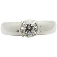 Tiffany & Co. Etoile Half Bezel .70 Carat Diamond Engagement Ring Platinum