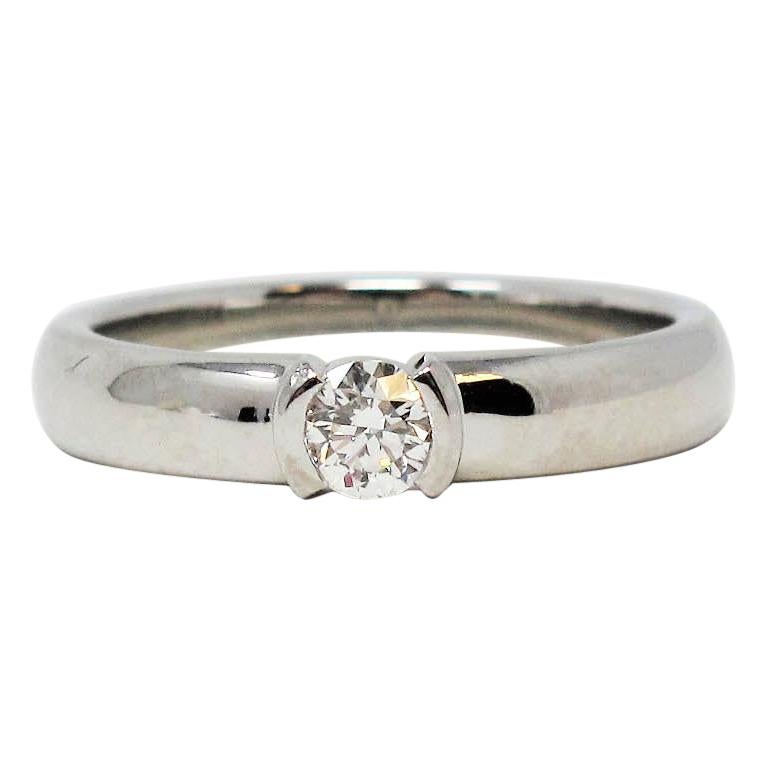 Tiffany & Co. Etoile Ideal Cut Diamond Solitaire Ring in Platinum .20 Carat