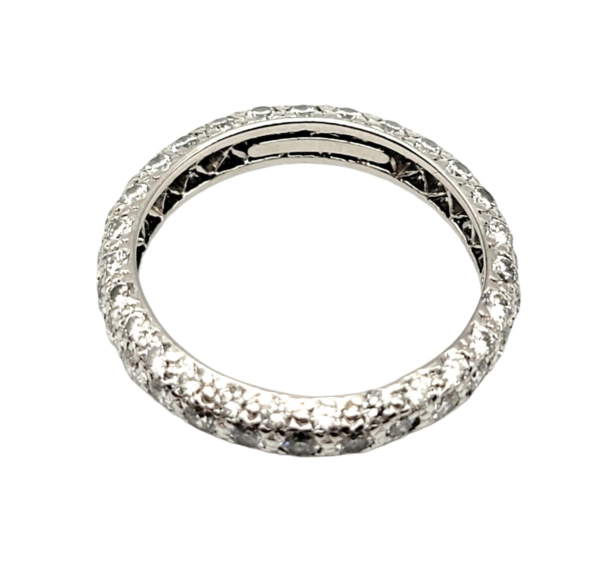 Tiffany & Co. Etoile Pave Diamond Eternity Band Ring Platinum 1.76 Carats Total 2
