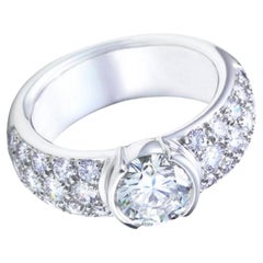 Tiffany & Co. Etoile Pave Engagement Soltiaire Platinum Ring