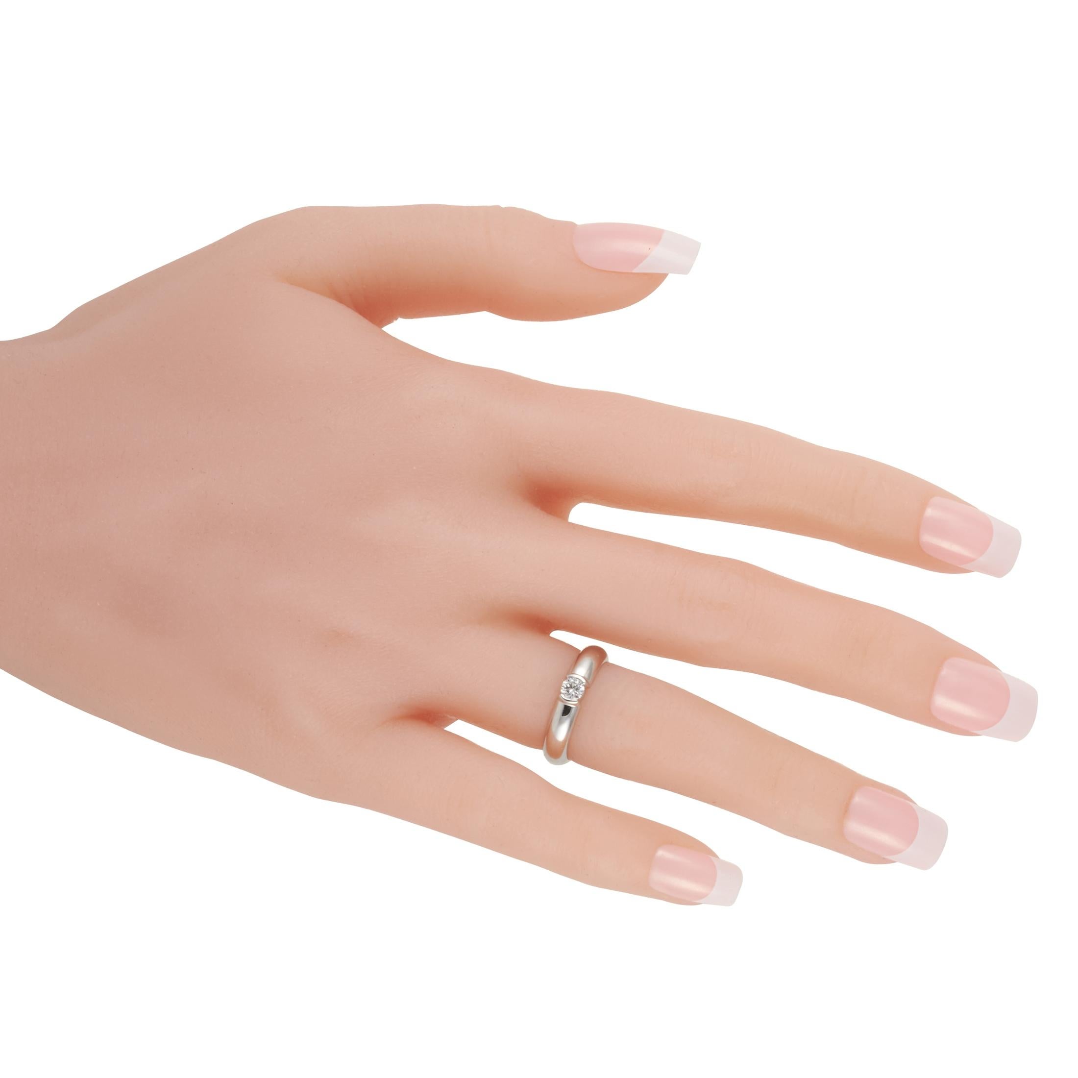 Round Cut Tiffany & Co. Etoile Platinum 0.19 Ct Diamond Solitaire Ring