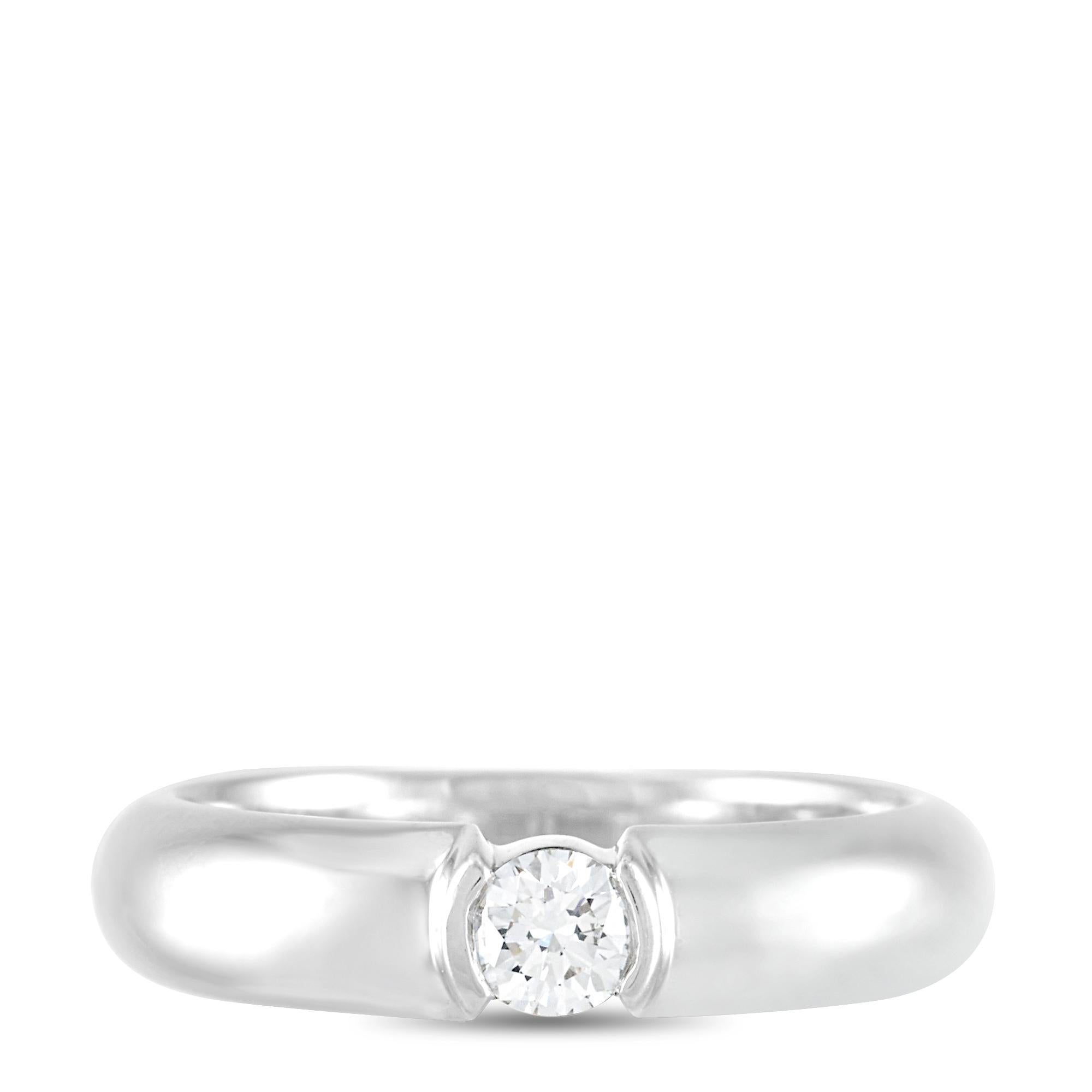 Tiffany & Co. Etoile Platinum 0.19 Ct Diamond Solitaire Ring In Excellent Condition In Southampton, PA