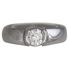Retro Tiffany & Co. Etoile Platinum 0.81 Carat Round F VVS2 Diamond Engagement Ring