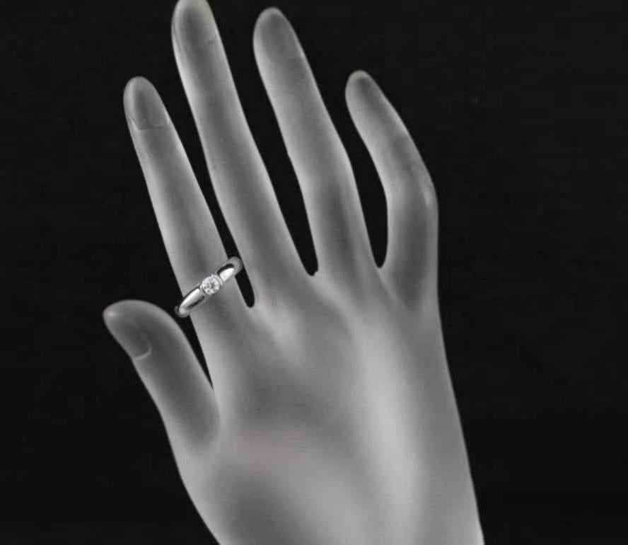TIFFANY & Co. Anello di fidanzamento Etoile in platino con diamante da 0,19 carati 5,25 In condizioni ottime in vendita a Los Angeles, CA